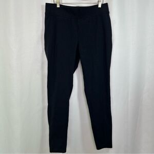 Lands End Women’s Medium 10/12 Pants Black Pull On Elastic Waist Tapered Leg